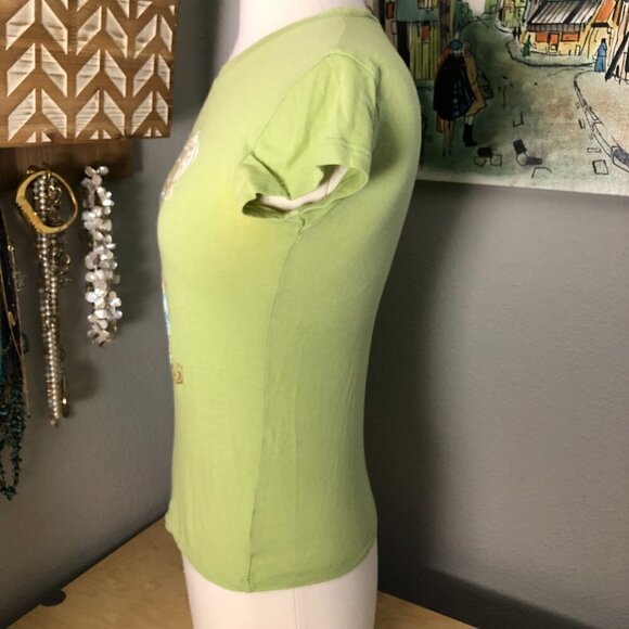 Y2K Hard Rock Cafe Hollywood Graphic Ringer T Shirt - Picture 6 of 7